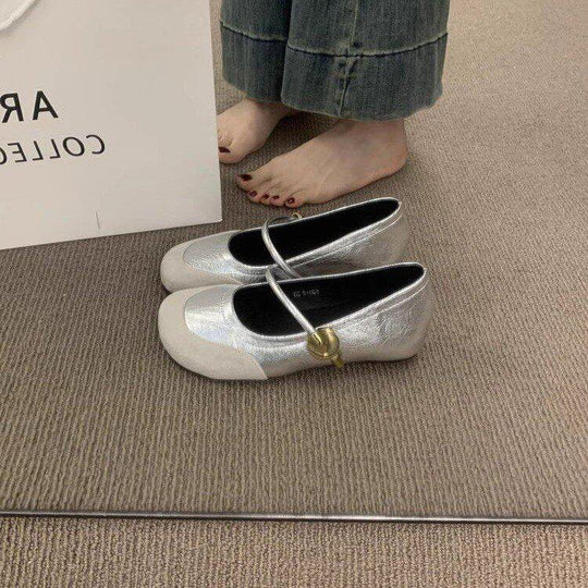 Damen elegante Ballerina-Schuhe mit dekorativer Schnalle und komfortablem Fußbett R&B