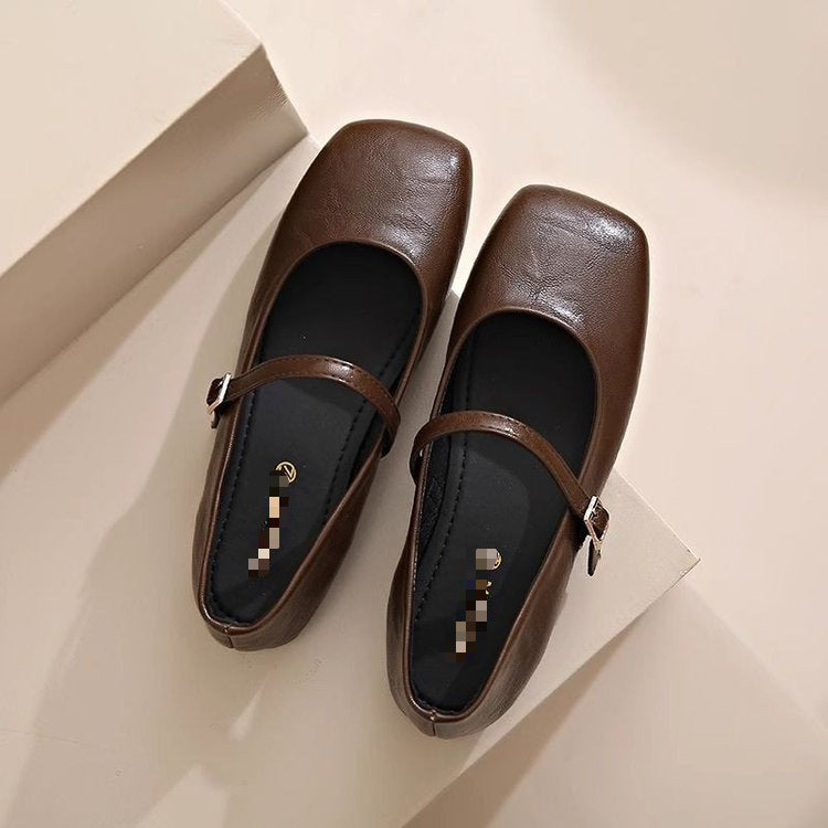 Damen Ballerinas mit modischem Riemen und bequemem Fußbett Heidi Mode