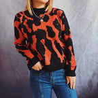 Damen gemusterter Pullover mit modernem Tierdruck R&B