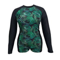 Damen Langarm Rashguard mit tropischem Blätterdesign R&B