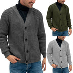 Herren modische Strickjacke mit tiefem V-Ausschnitt und strukturierter Oberfläche R&B