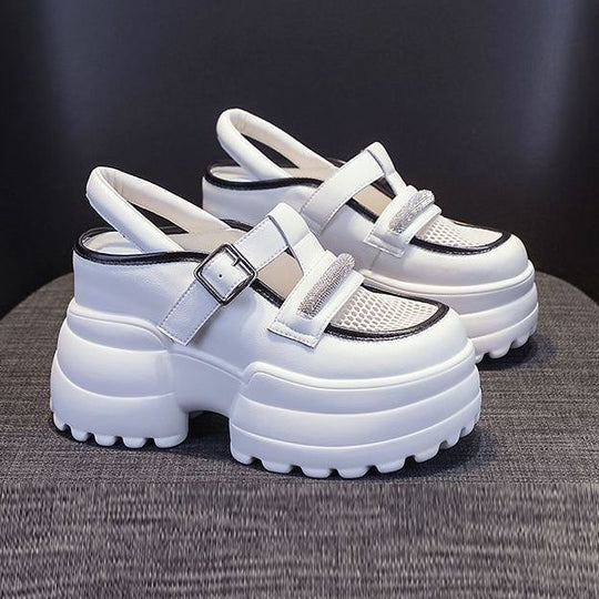 Damen Plattform-Sandalen mit doppelt verstellbarem Riemen und rutschfester Sohle R&B
