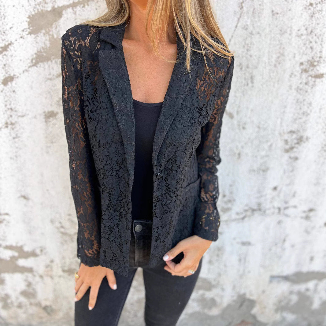 Damen elegante Spitzenblazer R&B