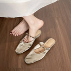Damen elegante Slingback-Mules mit modischem Schnallenverschluss