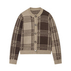 Damen gemütliche Karoknitted Cardigan R&B