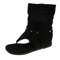 Damen Sandalen mit fransigem Design und modischem Absatz R&B