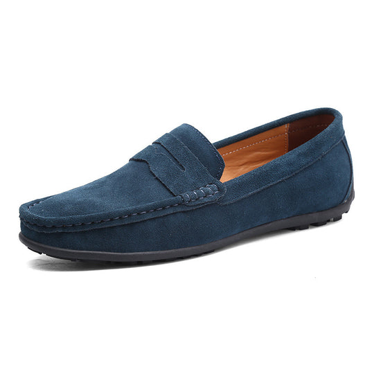 Herren nan eleganter Wildleder-Loafer mit handgenähter Moccasinnaht und rutschfester Gummiprofilsohle R&B