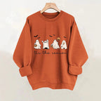 Damen Sweatshirt mit verspielt gruseligem Motiv
