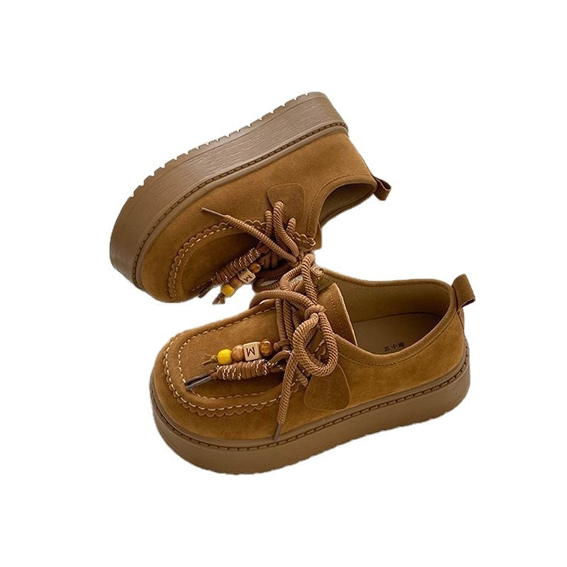 Damen Plattform Sneakers mit lässigem Wildleder-Obermaterial