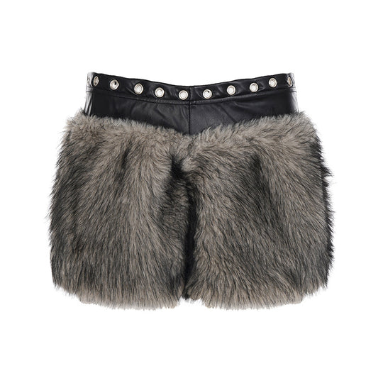 Damen Kunstfell-Shorts R&B