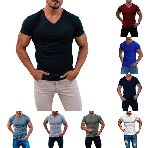 Herren V-Ausschnitt T-Shirt aus weichem Baumwollmix R&B