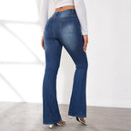 Damen Flared Jeans mit hohem Bund und moderner Passform R&B