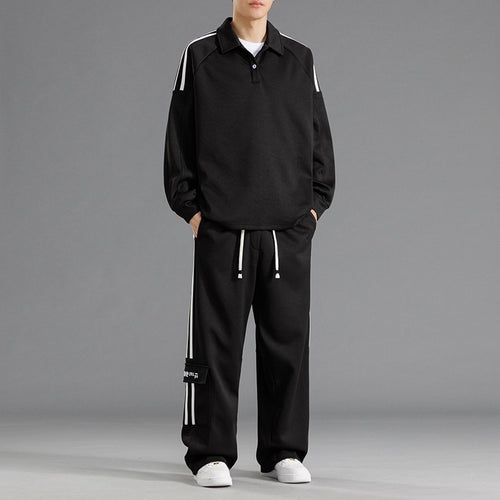 Herren Sportliches Freizeit-Set mit hohem Kragen und praktischen Taschen R&B