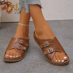 Damen geflochtene Clogs mit verstellbaren Schnallen und ergonomischem Fußbett R&B