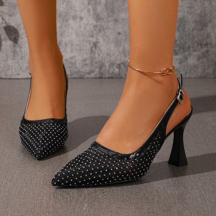 Damen Slingback-Pumps mit Netzdesign und funkelnden Akzenten R&B
