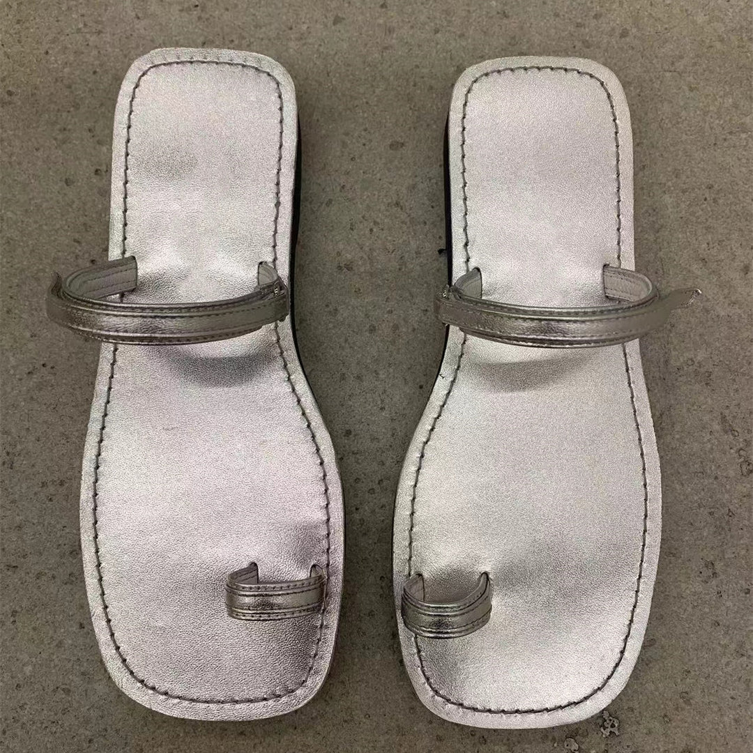 Damen eleganten Zehentrenner-Sandalen mit modischem Riemendesign und komfortablem Fußbett R&B