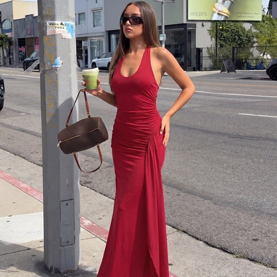Damen Figurbetontes Maxikleid mit elegantem Raffungselement R&B