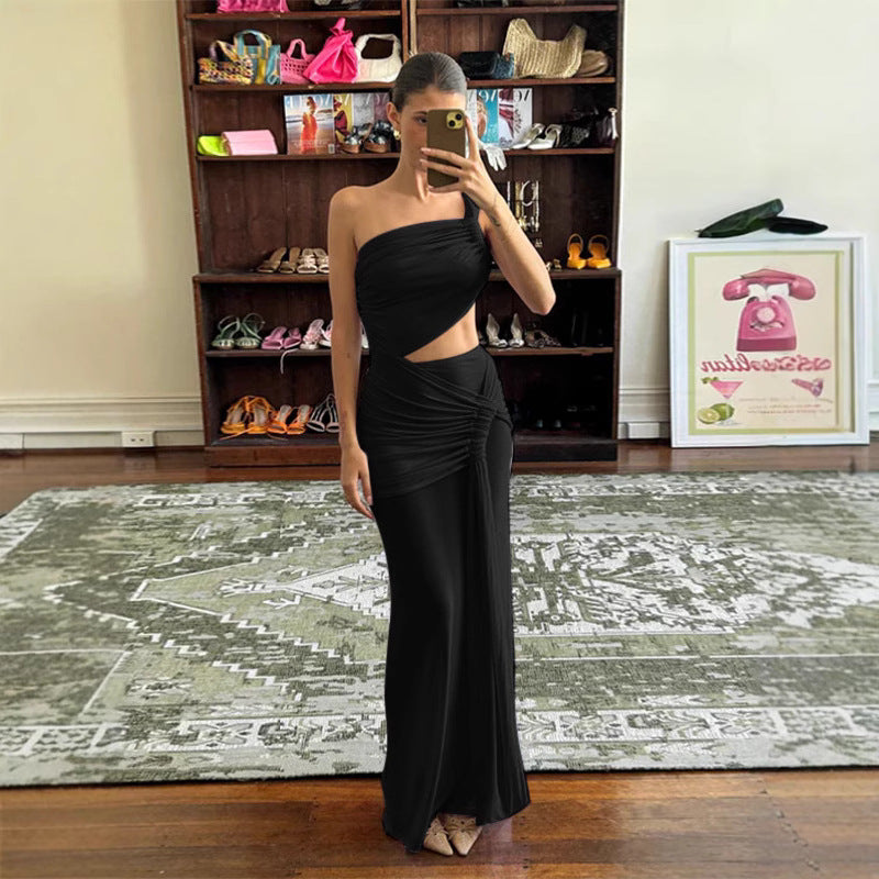 Damen Elegantes Wickelkleid mit asymmetrischem Schnitt und Raffung