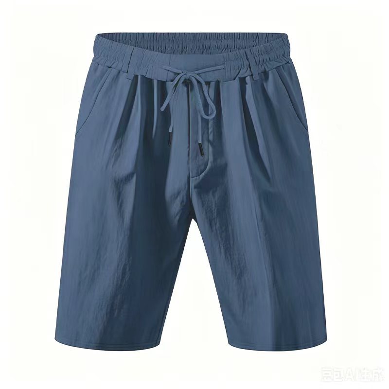 Herren nan knielange leichte Funktionsshorts mit Elastikbund, Kordelzug und tiefen Eingrifftaschen R&B