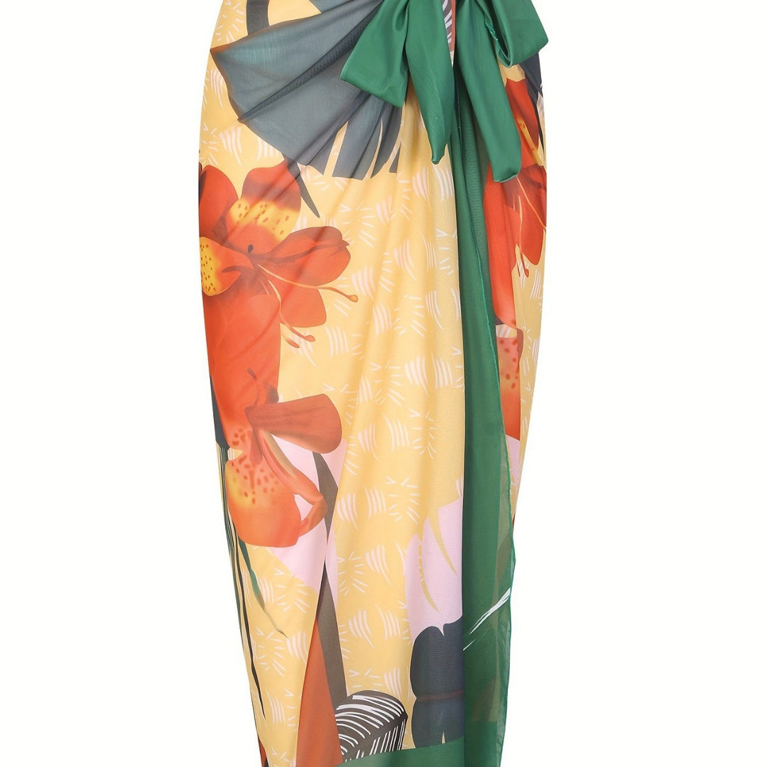 Damen Einteiliger Badeanzug mit elegantem Wickelrock R&B
