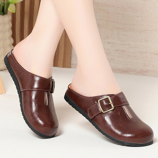 Damen Clogs mit modischem Riemen und komfortablem Fußbett R&B