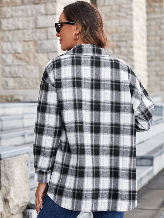 Damen Oversized Karobluse mit modernen Details R&B
