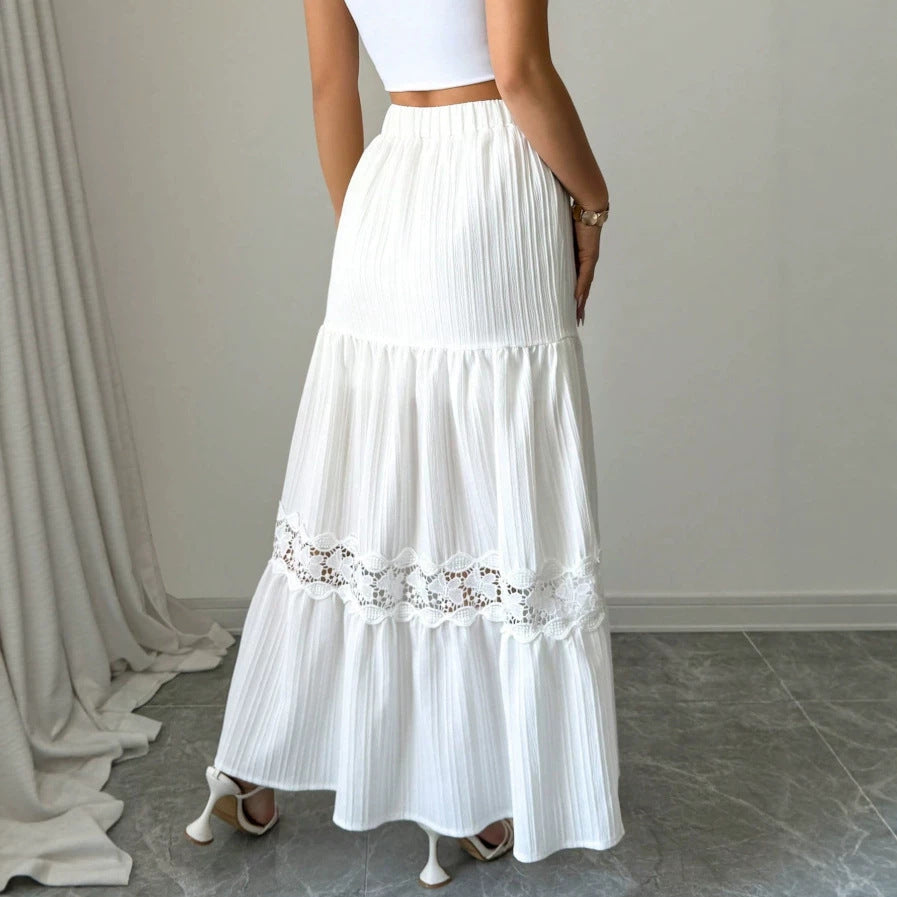 Damen Crop-Top und Maxi-Rock Set mit Rüschendetails R&B