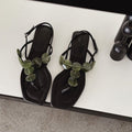 Damen elegante Zehentrenner-Sandalen mit zierlichem Blätter-Design R&B