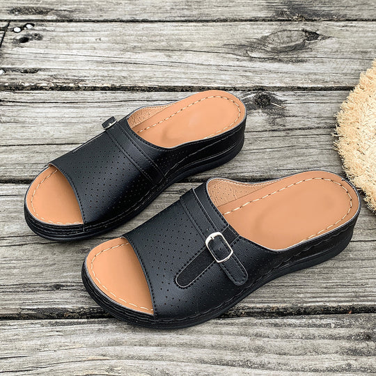 Damen Bequeme Fußbett-Sandalen mit verstellbarem Riemen R&B