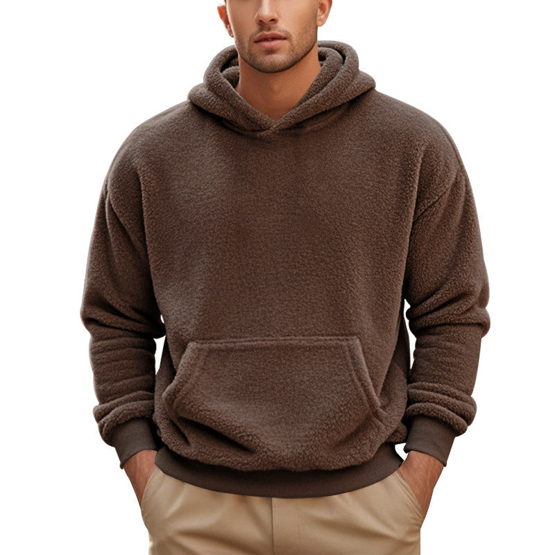 Herren Kuscheliger Fleece-Hoodie mit Kängurutasche R&B