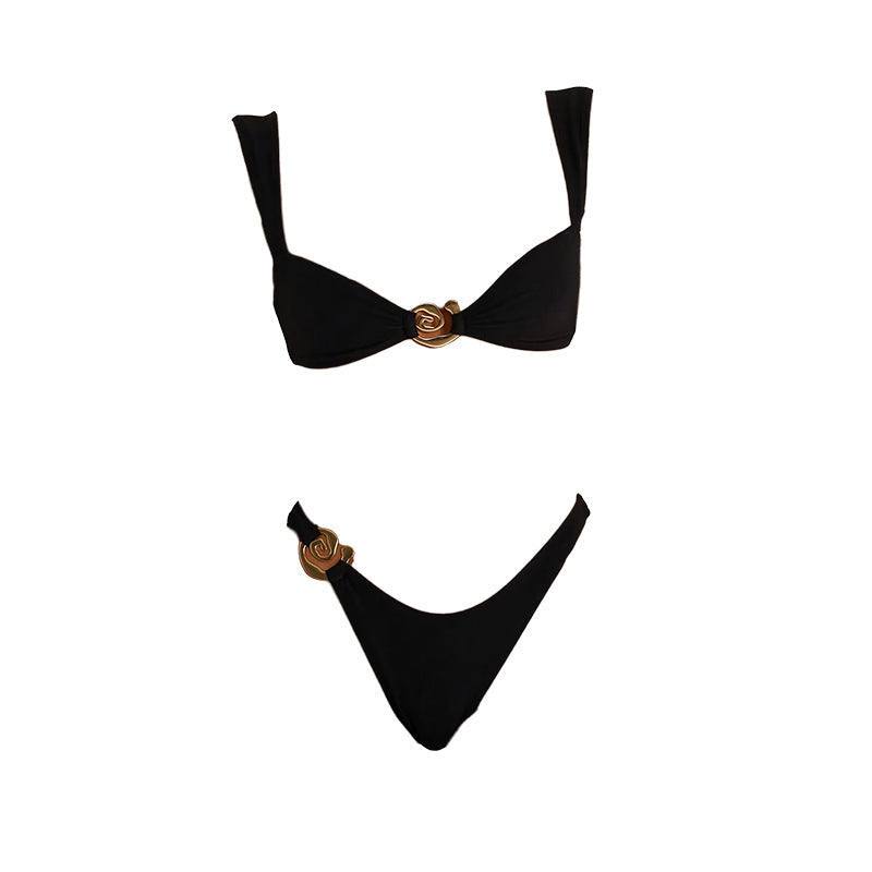 Damen Luxuriöser Bikini mit elegantem Goldakzent R&B