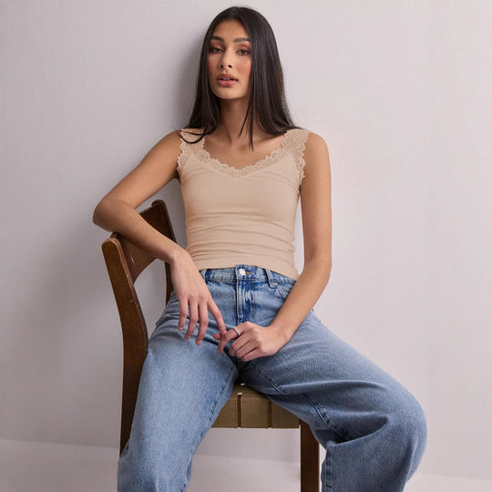 Damen Spitzenbesetztes Trägershirt R&B