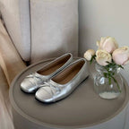 Damen Ballerinas mit elegantem Glanz und zartem Schleifen-Detail EB