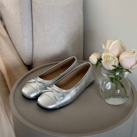 Damen Ballerinas mit elegantem Glanz und zartem Schleifen-Detail EB