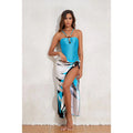 Damen Bandeau-Badeanzug mit asymmetrischem Rock R&B