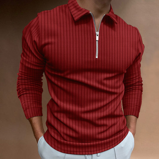 Herren modischer Poloshirt mit Reißverschluss R&B