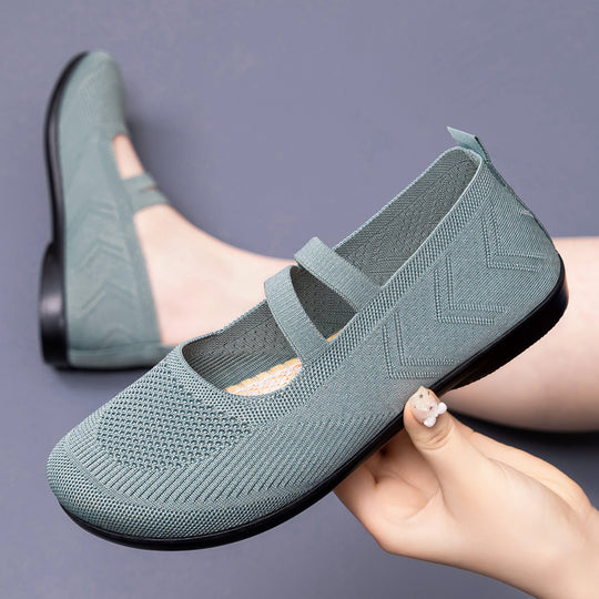 Damen Komfortable Strickschuhe mit elastischem Riemen R&B