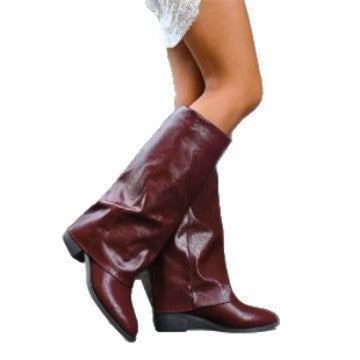 Damen knöchelhohe Stiefel im ausgefallenen Design mit seitlicher Raffung und robustem Blockabsatz R&B