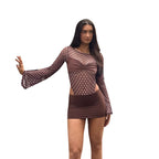 Damen Modisches Body mit langem Arm und Tupfenmuster R&B