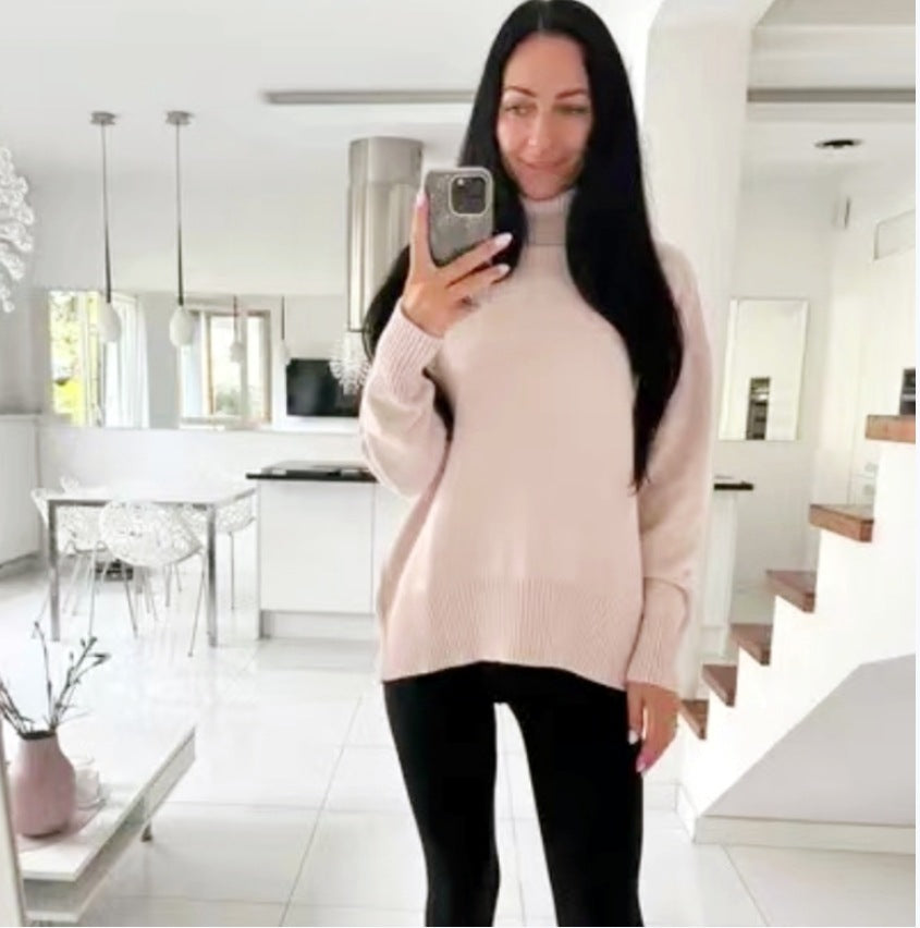 Damen Modischer Rollkragenpullover aus weichem Material R&B