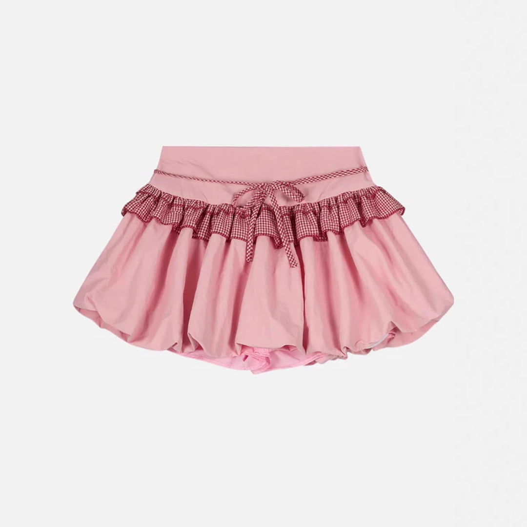 Damen Rüschenrock mit hoher Taille und verspielten Details R&B