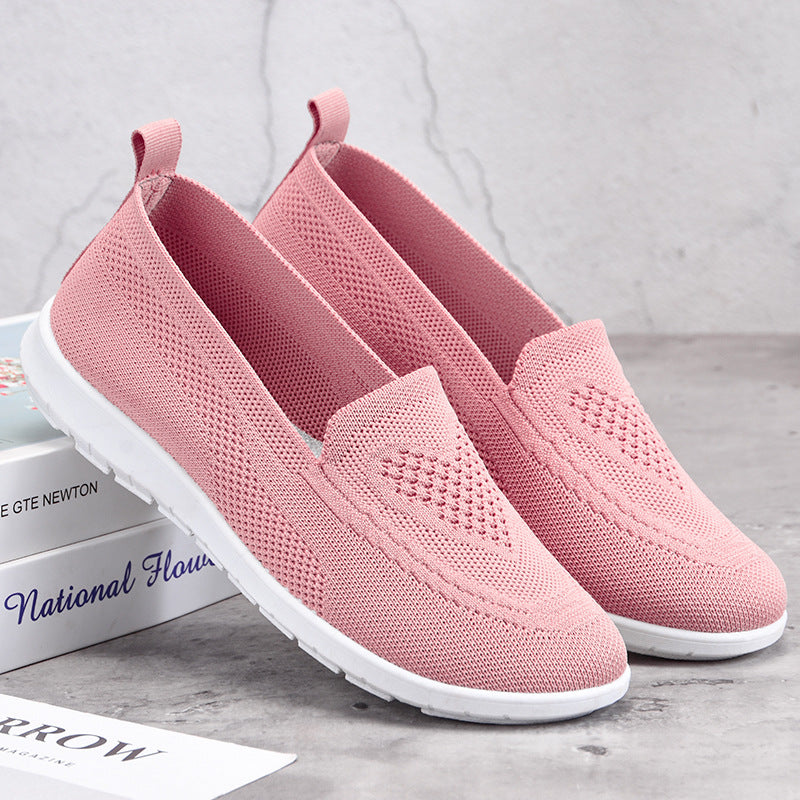 Damen Komfortable Slip-On Freizeitschuhe mit atmungsaktiver Netzstruktur