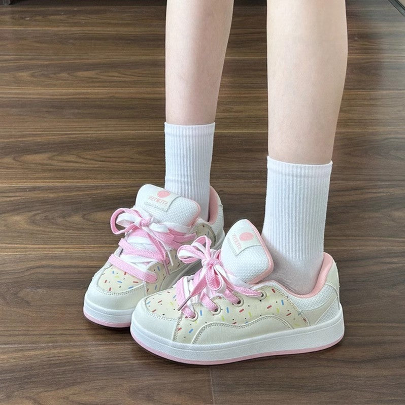 Damen Sportliche Sneaker mit buntem Konfetti-Muster und atmungsaktiver Oberflächentechnologie