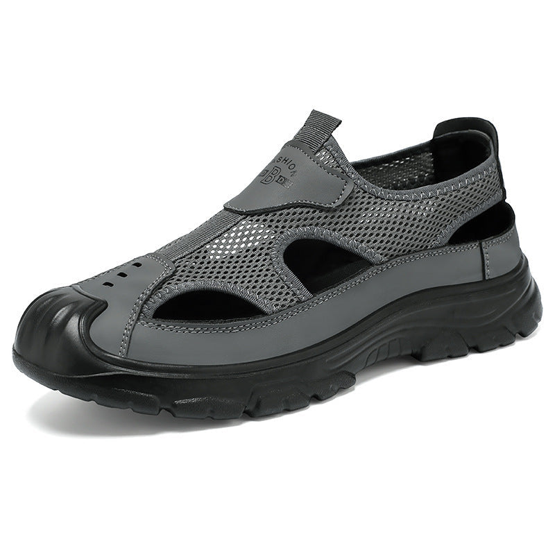 Damen Mesh-Sandalen mit rutschfester Laufsohle und verstellbarem Riemen R&B