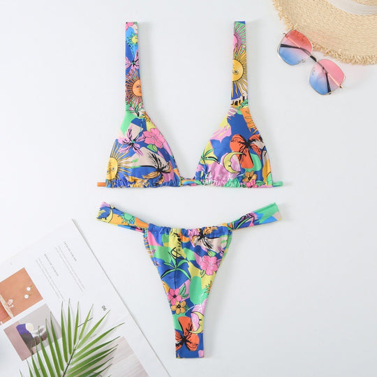 Damen wunderschöner Bikini mit floralen Mustern R&B