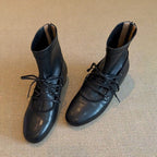 Damen zeitlose Ankle Boots mit hohem Schaft und eleganter Schnürung R&B