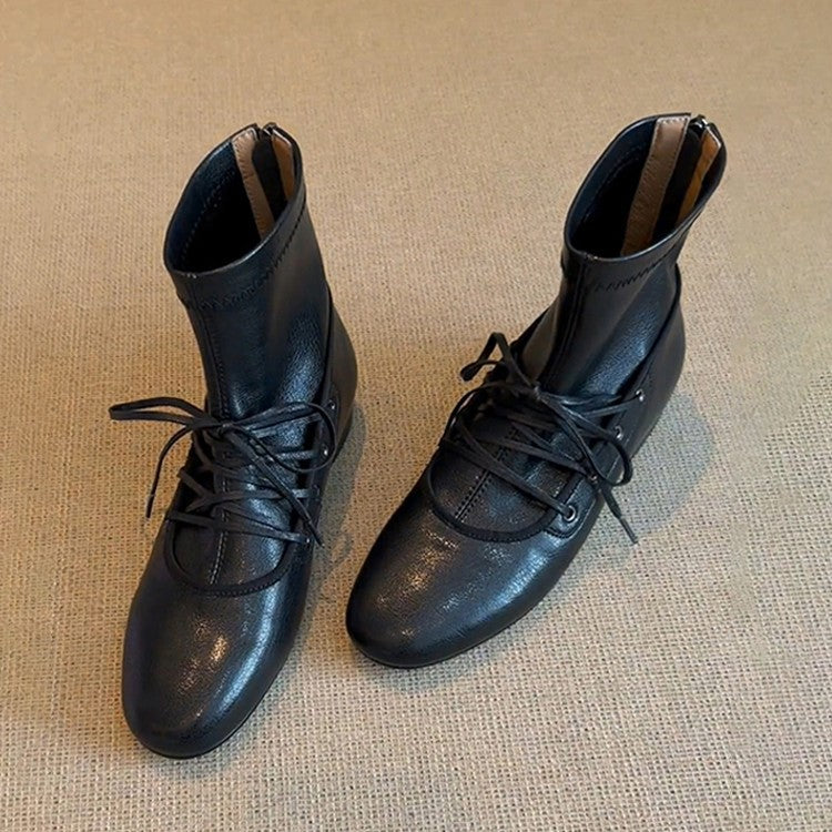 Damen zeitlose Ankle Boots mit hohem Schaft und eleganter Schnürung R&B