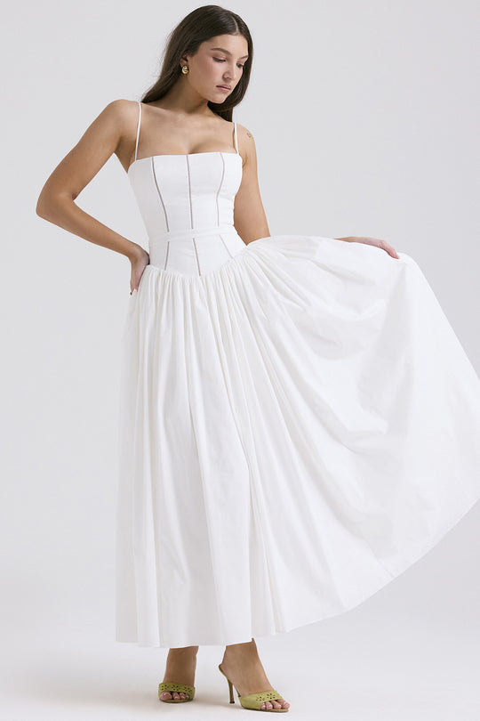 Damen nan tailliertes Korsagenkleid mit Spaghettiträgern und voluminösem Tellerrock R&B