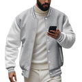 Herren nan CollegR&BasR&Balljacke im Varsity-Stil mit Rippbündchen und Druckknopfleiste R&B