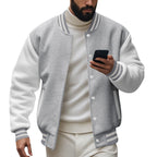 Herren nan CollegR&BasR&Balljacke im Varsity-Stil mit Rippbündchen und Druckknopfleiste R&B